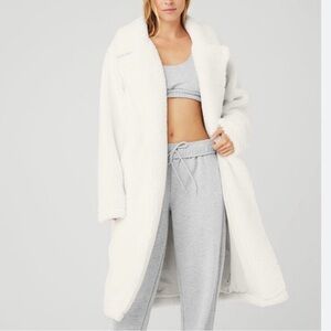 ALO YOGA Sherpa Trench Coat ~ Small ~ Ivory/White
